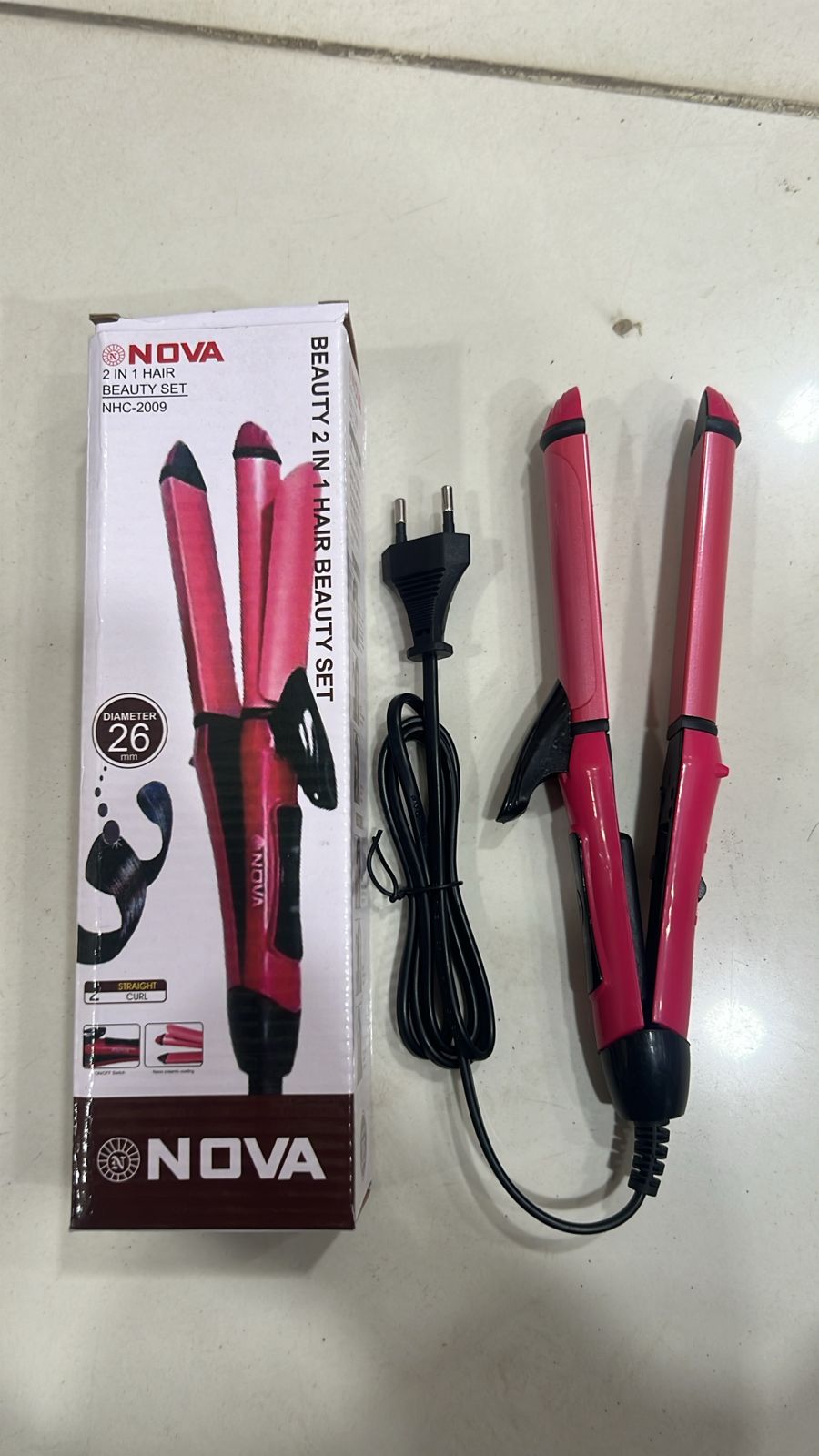 NOVA 2-in-1 Hair Straightener & Curler