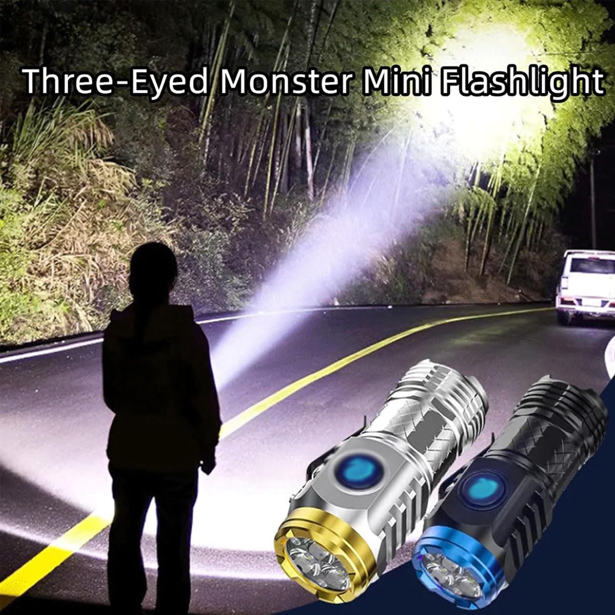 3-Eye Monster Mini Torch – Super Bright Triple LED Flashlight