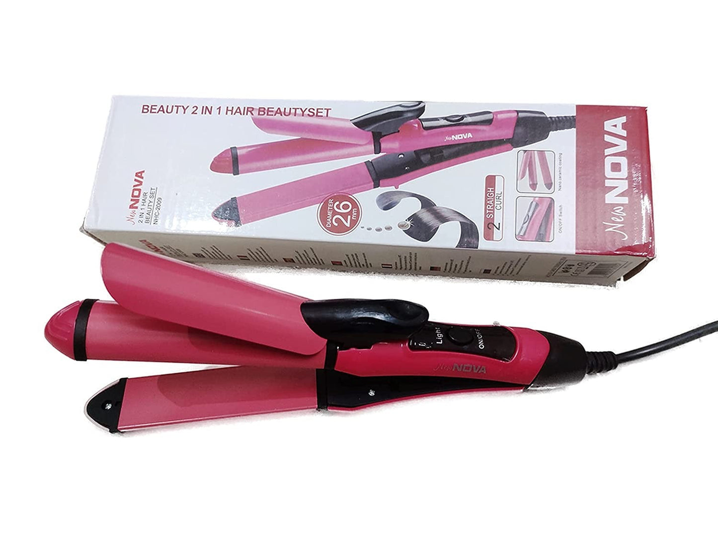 NOVA 2-in-1 Hair Straightener & Curler