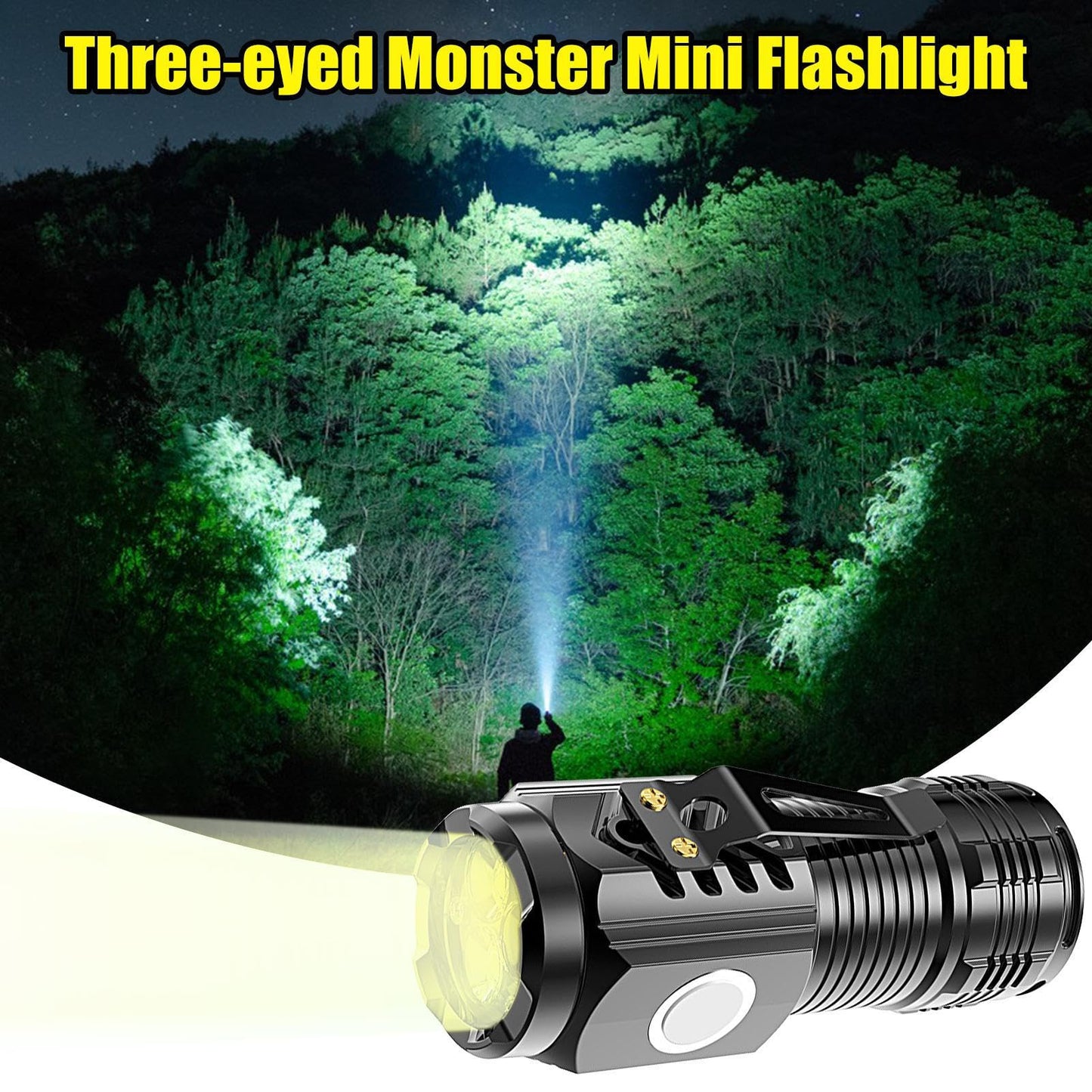 3-Eye Monster Mini Torch – Super Bright Triple LED Flashlight